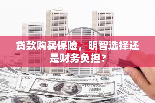 汐止贷款购买保险，明智选择还是财务负担？