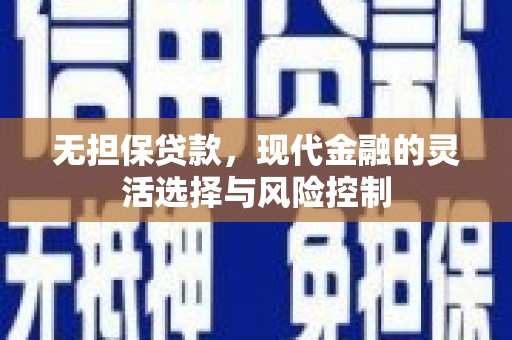汐止无担保贷款，现代金融的灵活选择与风险控制