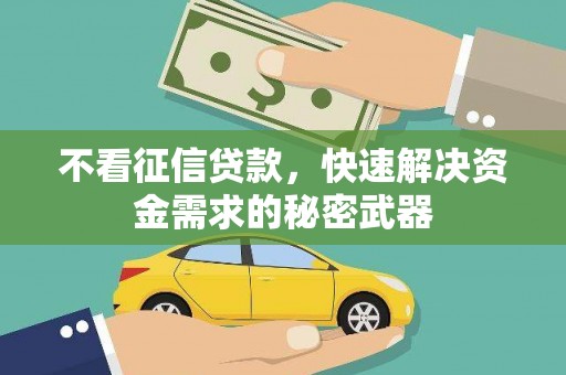 汐止不看征信贷款，快速解决资金需求的秘密武器