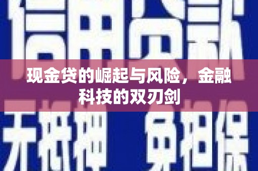汐止现金贷的崛起与风险，金融科技的双刃剑