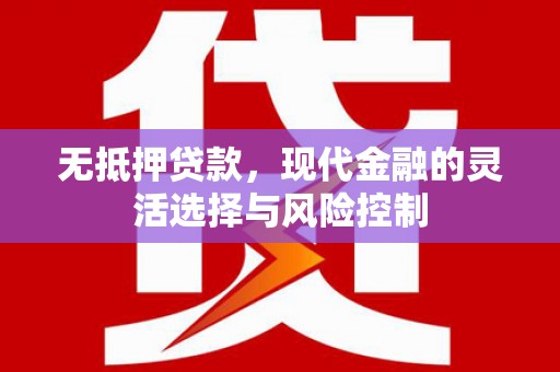 汐止无抵押贷款，现代金融的灵活选择与风险控制