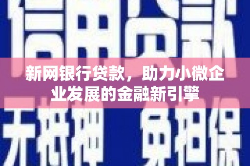汐止新网银行贷款，助力小微企业发展的金融新引擎