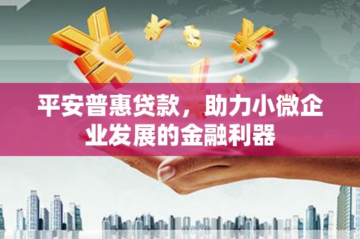 汐止平安普惠贷款，助力小微企业发展的金融利器