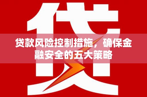 汐止贷款风险控制措施，确保金融安全的五大策略