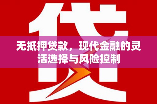 汐止无抵押贷款，现代金融的灵活选择与风险控制