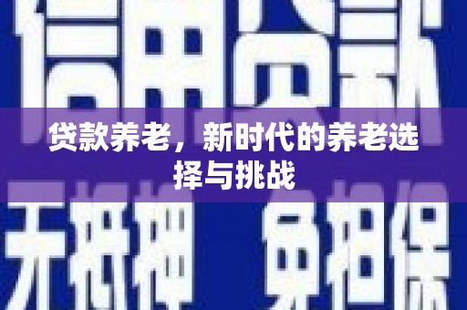 汐止贷款养老，新时代的养老选择与挑战