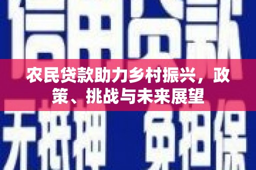 汐止农民贷款助力乡村振兴，政策、挑战与未来展望